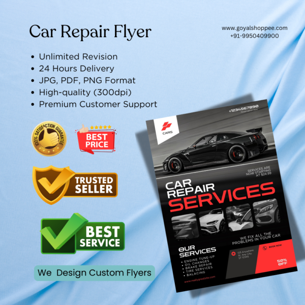 Car Repair, Auto Repair, Car Detailing Graphic Design Service