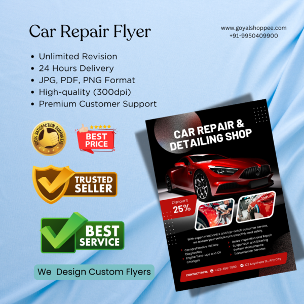 Car Repair, Auto Repair, Car Detailing Graphic Design Service