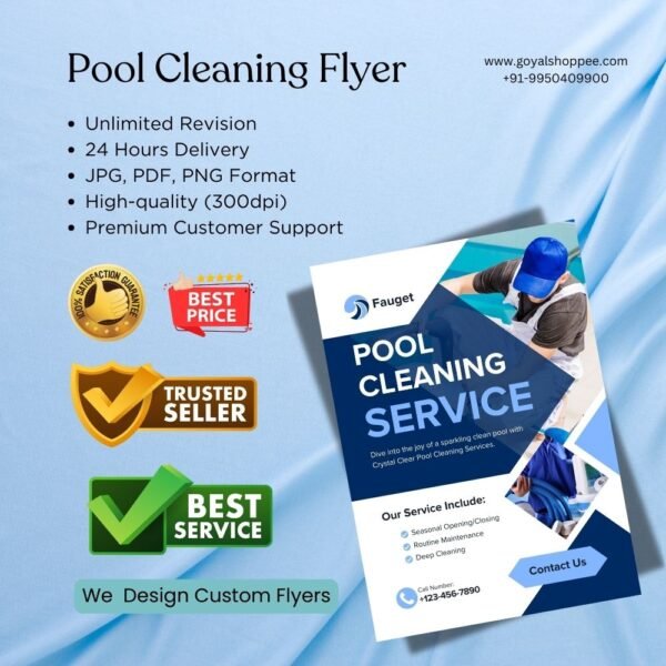 Pool Cleaning Flyer Graphic Design Service